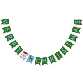 クリスマスサンタトナカイ緑のバンティングバナー バンティングフラッグ (全)