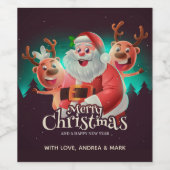 クリスマスサンタトナカイ飲料ラベルセット ワインラベル (シングルラベル)