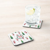 クリスマスサンタトナディアワインスノーモノグラム コースター (右側)