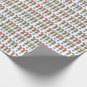 クリスマスサンタトピアリージンジャー  ラッピングペーパー (角)