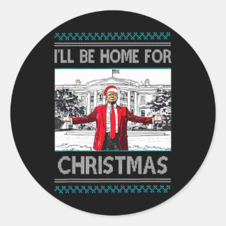 クリスマスサンタトランプおもしろいクリスマスPに帰郷 ラウンドシール