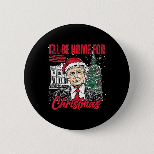 クリスマスサンタトランプおもしろいクリスマスPに帰郷 缶バッジ (正面)