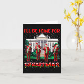 クリスマスサンタトランプおもしろいクリスマスPの家に カード (黄色い花)