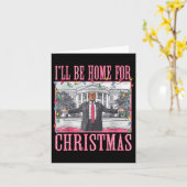 クリスマスサンタトランプおもしろいクリスマスPの家に カード (黄色い花)