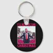 クリスマスサンタトランプおもしろいクリスマスPの家に キーホルダー (正面)