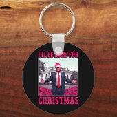 クリスマスサンタトランプおもしろいクリスマスPの家に キーホルダー (正面)