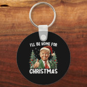 クリスマスサンタトランプおもしろいクリスマスPの家に キーホルダー (正面)