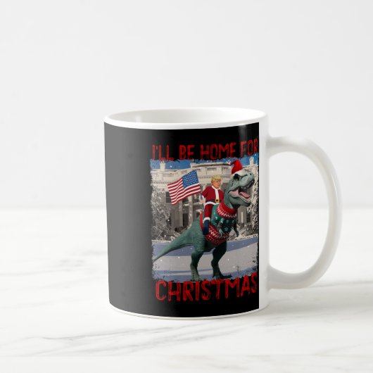 クリスマスサンタトランプおもしろいクリスマスPの家に コーヒーマグカップ (右)