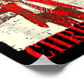 クリスマスサンタトランプおもしろいクリスマスPの家に ポスター (角)