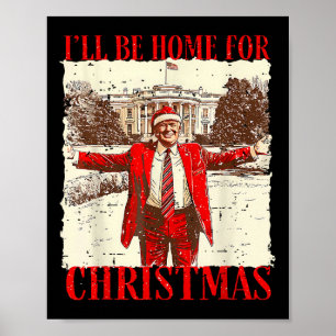 クリスマスサンタトランプおもしろいクリスマスPの家に ポスター