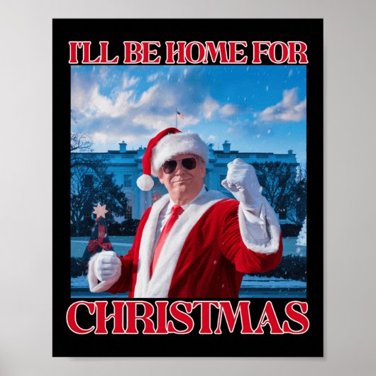クリスマスサンタトランプおもしろいクリスマスPの家に ポスター (正面)