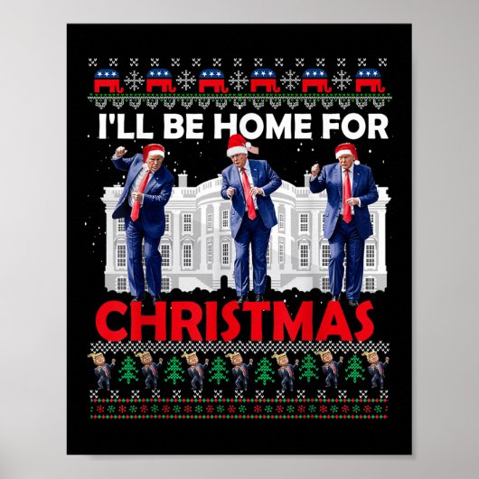 クリスマスサンタトランプおもしろいクリスマスPの家に ポスター (正面)