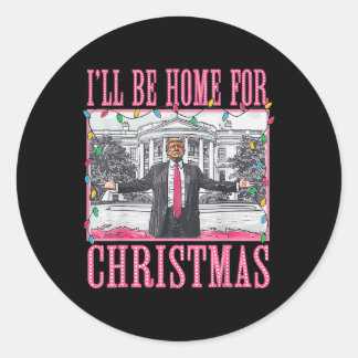 クリスマスサンタトランプおもしろいクリスマスPの家に ラウンドシール