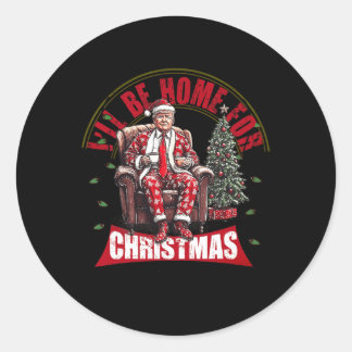 クリスマスサンタトランプおもしろいクリスマスPの家に ラウンドシール