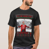 クリスマスサンタトランプおもしろいクリスマスPの家に Tシャツ (正面)