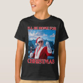 クリスマスサンタトランプおもしろいクリスマスPの家に Tシャツ (正面)