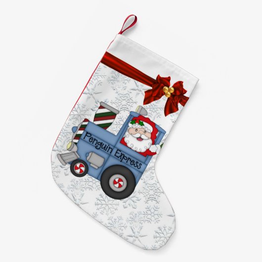 クリスマスサンタトレインホリデーストッキング スモールクリスマスストッキング (正面 (吊り時))