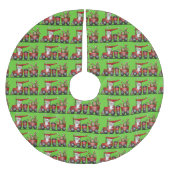 クリスマスサンタトレインホリデーツリースカート ブラッシュドポリエステルツリースカート (正面)