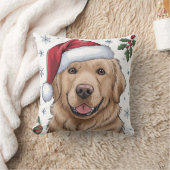 クリスマスサンタドグゴールデンレトリバー装飾用クッション クッション (ブランケット)