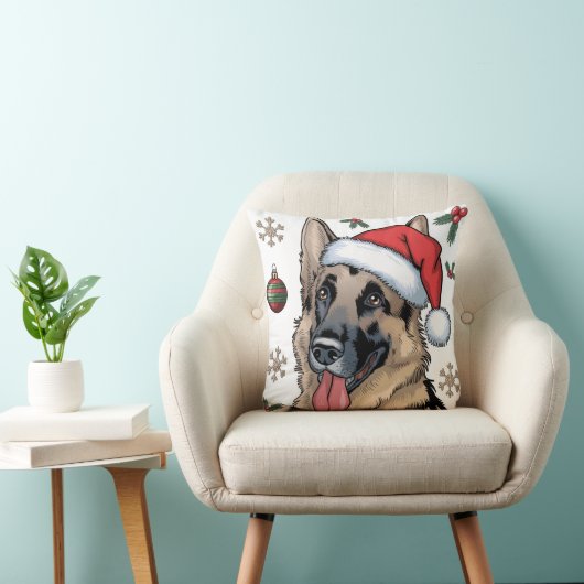 クリスマスサンタドグドイツシェパード装飾用クッション クッション (椅子)