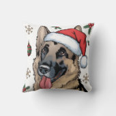 クリスマスサンタドグドイツシェパード装飾用クッション クッション (裏面)