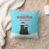 クリスマスサンタドッグス装飾用クッション クッション (ブランケット)