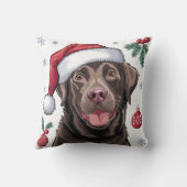 クリスマスサンタドッグチョコレートラボ装飾用クッション クッション (裏面)