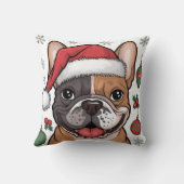 クリスマスサンタドッグフランスのブルドッグ装飾用クッション クッション (裏面)