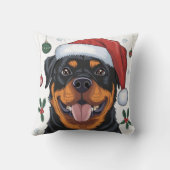 クリスマスサンタドッグロットワイラー装飾用クッション クッション (裏面)