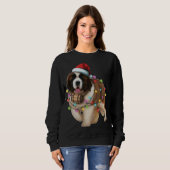 クリスマスサンタドッグ，聖ベルナール，聖クリスマス，犬 スウェットシャツ (正面フル)