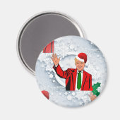 クリスマスサンタドナルドのトランプ マグネット (正面/裏面)
