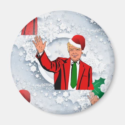 クリスマスサンタドナルドのトランプ マグネット (正面)