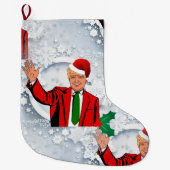 クリスマスサンタドナルドトランプクリスマスストッキング ラージクリスマスストッキング (正面)