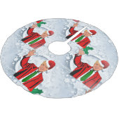 クリスマスサンタドナルドトランプクリスマスツリースカート ブラッシュドポリエステルツリースカート (アングル)