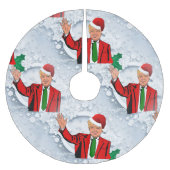 クリスマスサンタドナルドトランプクリスマスツリースカート ブラッシュドポリエステルツリースカート (正面)