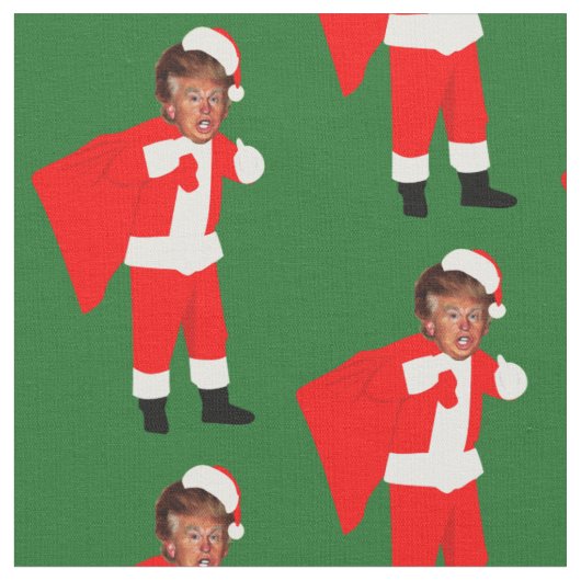 クリスマスサンタドナルドトランプ ファブリック (クローズアップ)