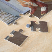 クリスマスサンタドラゴンファミリーシーン ジグソーパズル (側面)