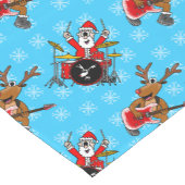 クリスマスサンタドラムズルドルフのギターパターン ショートテーブルランナー (コーナー)