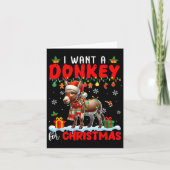 クリスマスサンタドンキー農家のロバが欲しい カード (正面)