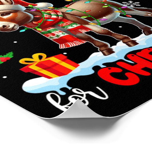 クリスマスサンタドンキー農家のロバが欲しい ポスター (角)