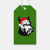 クリスマスサンタハットとシュナウザードッグ ギフトタグ (裏面)