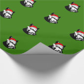 クリスマスサンタハットとシュナウザードッグ ラッピングペーパー (角)