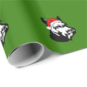 クリスマスサンタハットとシュナウザードッグ ラッピングペーパー (ロールコーナー)