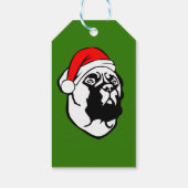 クリスマスサンタハットとブルマスチフ犬 ギフトタグ (裏面)