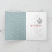 クリスマスサンタハットと雪片の子猫 カード (内部)