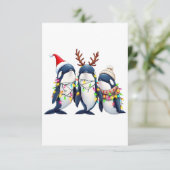 クリスマスサンタハットを着た3頭のクジラ サンキューカード (スタンド正面)