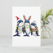 クリスマスサンタハットを着た3頭のクジラ 招待状 (スタンド正面)