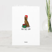 クリスマスサンタハットアイリッシュセッタードッグ（赤1）かわいい カード (裏面)