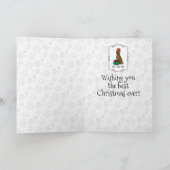 クリスマスサンタハットアイリッシュセッタードッグ（赤1）かわいい カード (内部)