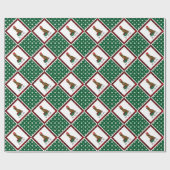 クリスマスサンタハットアイリッシュセッタードッグ（赤1）かわいい ラッピングペーパー (フラット)